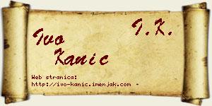 Ivo Kanić vizit kartica